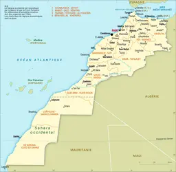 Maroc : carte administrative - crédits : Encyclopædia Universalis France
