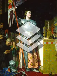 <it>Jeanne d'Arc au sacre du roi Charles VII dans la cathédrale de Reims</it>, J. A. D.&nbsp;&nbsp;Ingres - crédits : Erich Lessing/ AKG-images