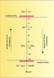 Échelle de pH dans l'eau - crédits : Encyclopædia Universalis France