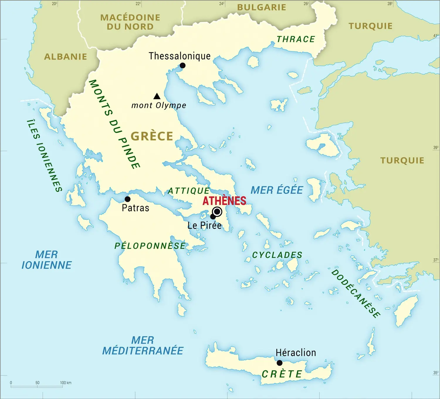 Grèce : carte générale