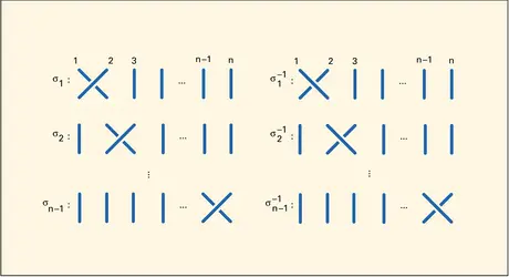 Diagrammes de tresses à n brins - crédits : Encyclopædia Universalis France