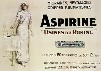 Publicité pour l'aspirine des usines du Rhône - crédits : Apic/ Getty Images