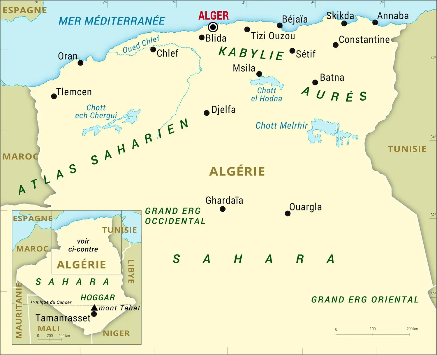 Algérie : carte générale