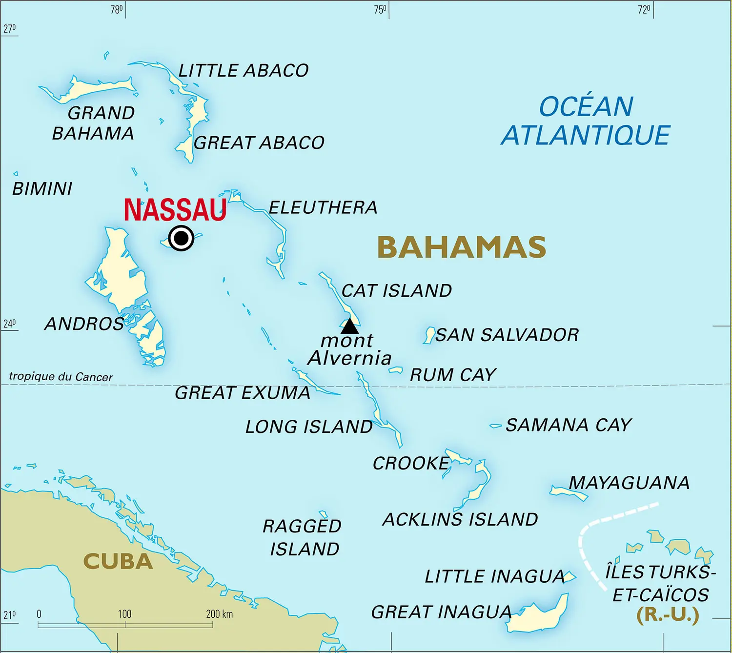Bahamas : carte générale