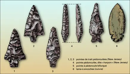 Différents types de pointes et lames - crédits : Encyclopædia Universalis France