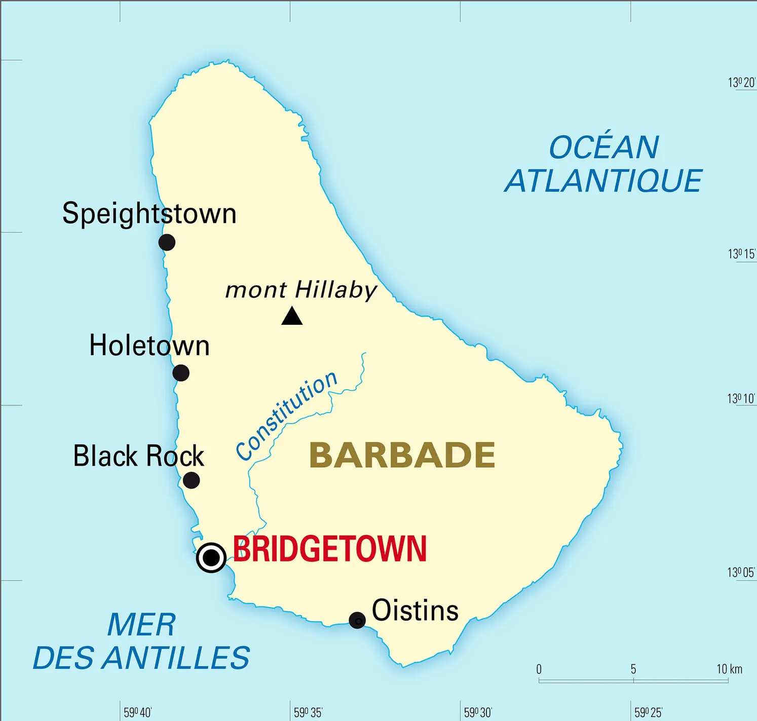 Barbade : carte générale
