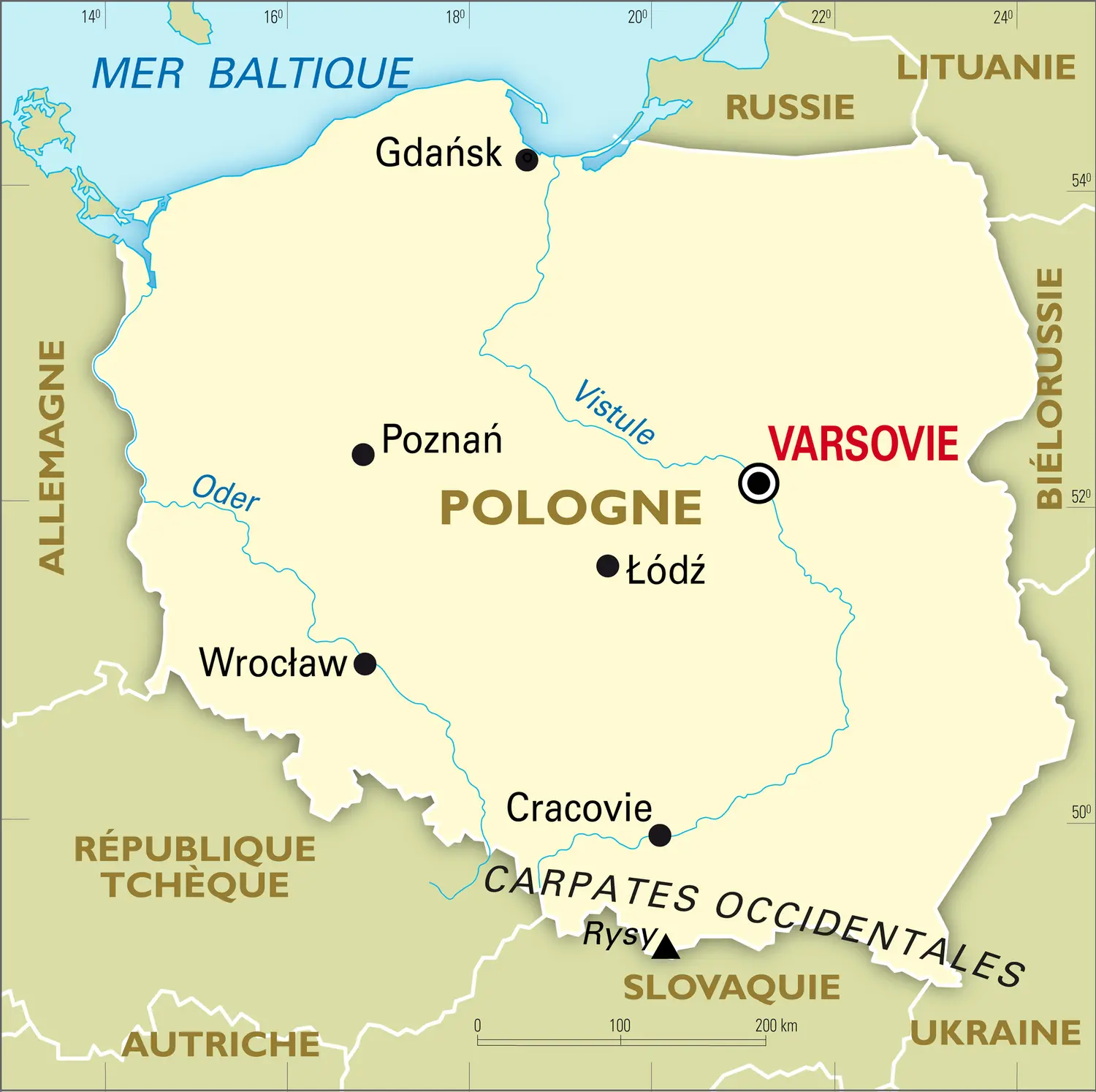 Pologne : carte générale