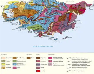 Provence : esquisse géologique - crédits : Encyclopædia Universalis France
