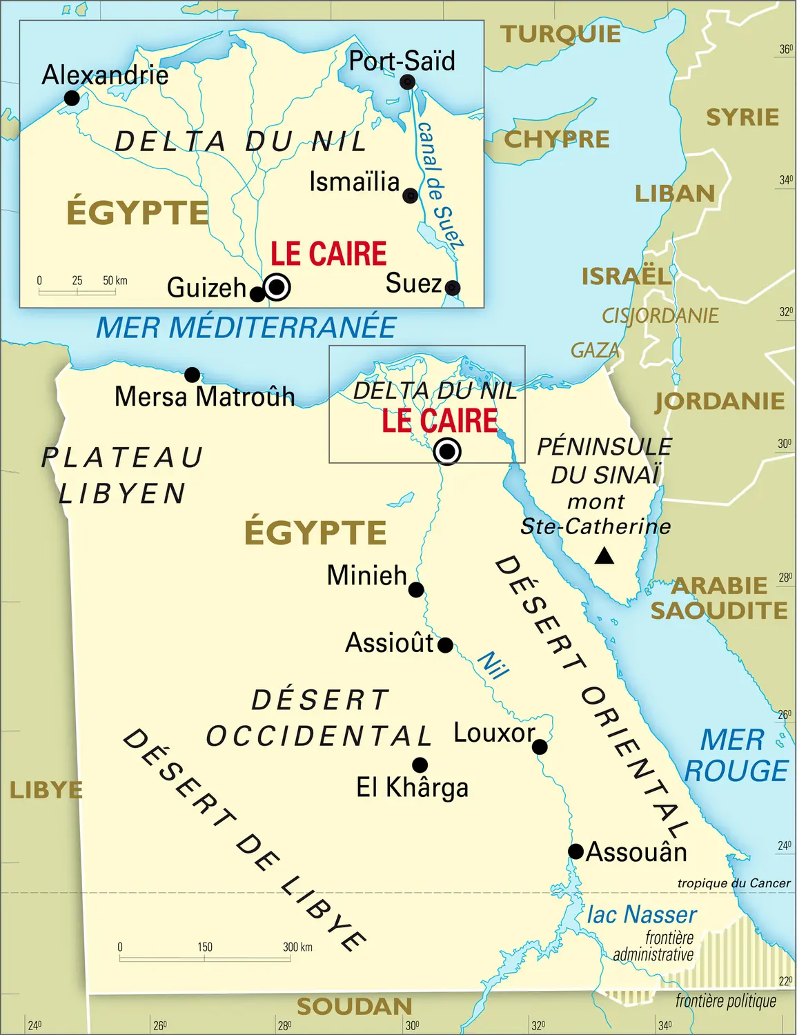 Égypte : carte générale