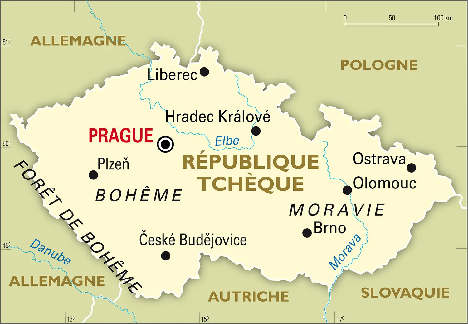 Tchèque (République) : carte générale