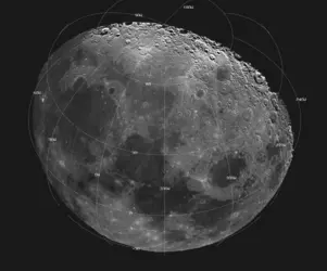 Mer des Pluies, mer de la Sérénité et mer des Crises - crédits : Courtesy NASA / Jet Propulsion Laboratory