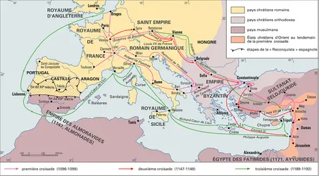 Croisades, XI<sup>e</sup>-XII<sup>e</sup> siècle - crédits : Encyclopædia Universalis France