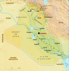 Irak : carte physique - crédits : Encyclopædia Universalis France