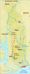 Togo : carte physique - crédits : Encyclopædia Universalis France