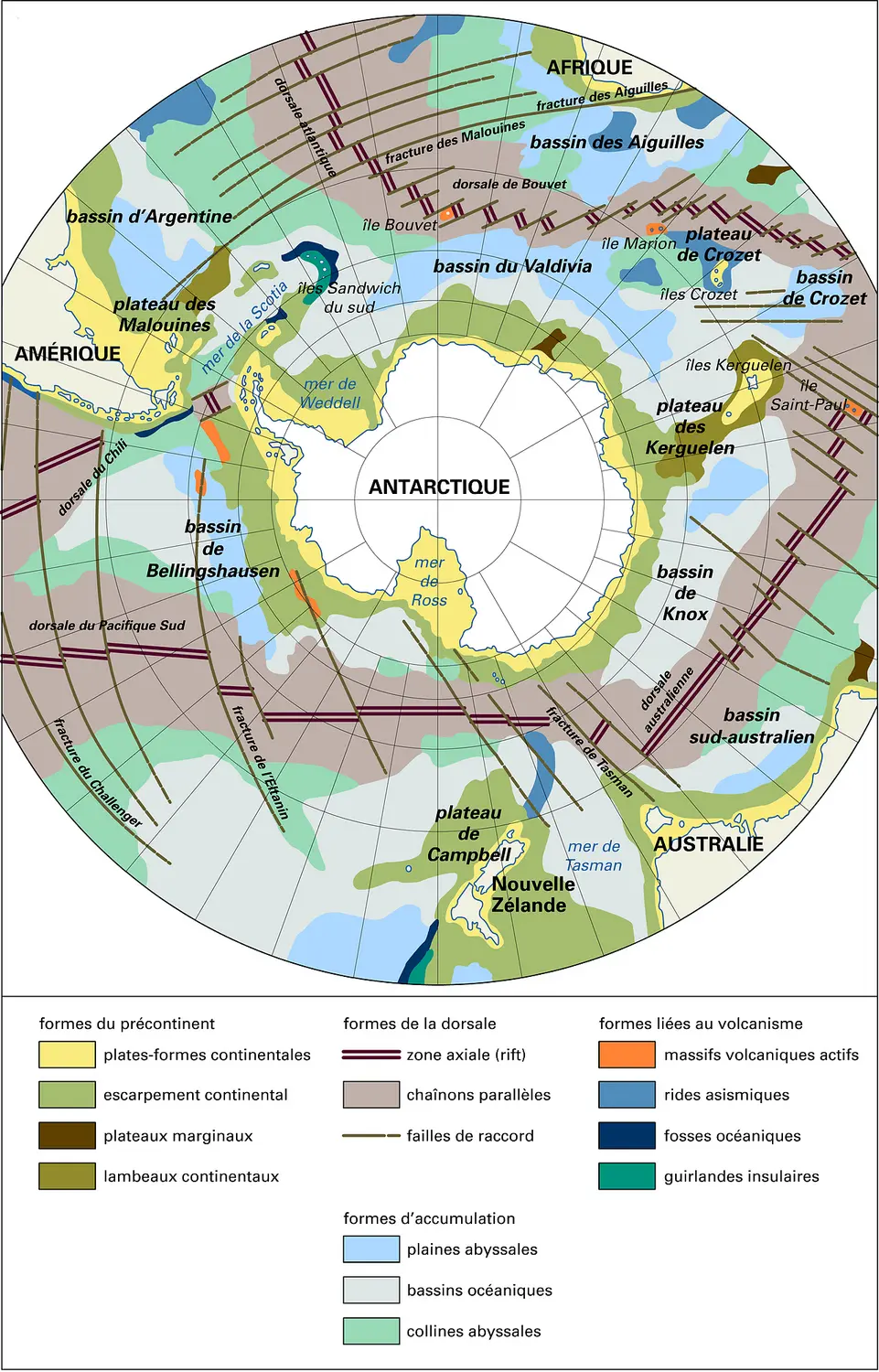 Océan Austral : tectonique et géomorphologie