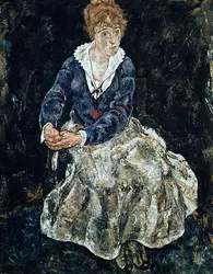 <it>Femme de l'artiste, assise</it>, E. Schiele - crédits :  Bridgeman Images 