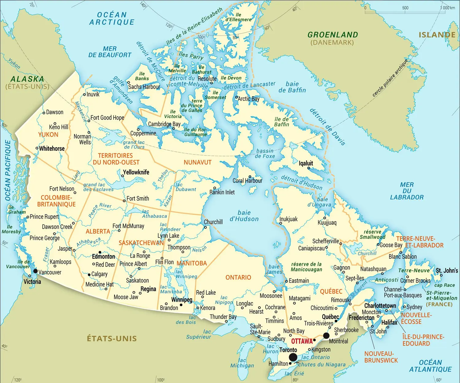 Canada : carte administrative