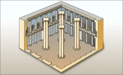 Restitution de la "salle carrée" du palais de Nisa - crédits : Encyclopædia Universalis France