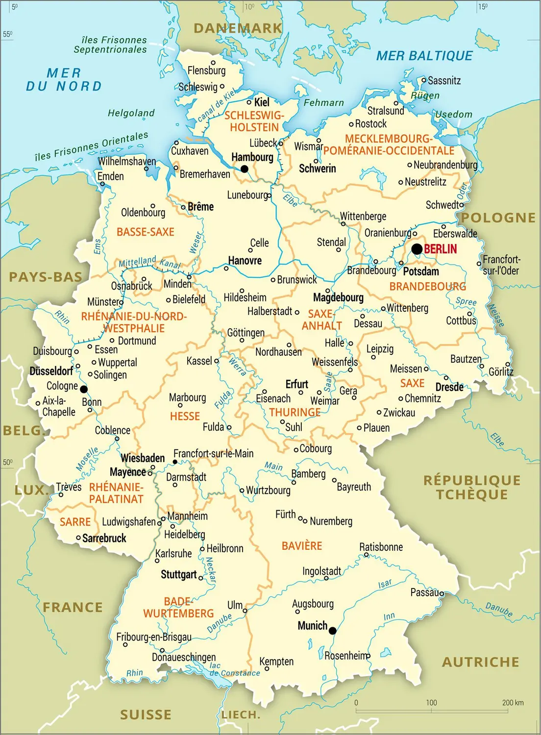 Allemagne : carte administrative