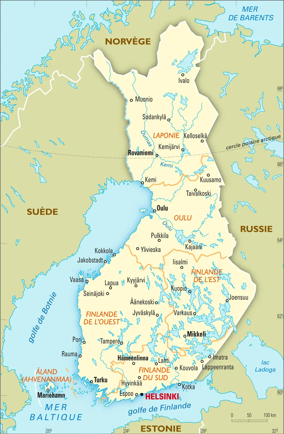 Finlande : carte administrative