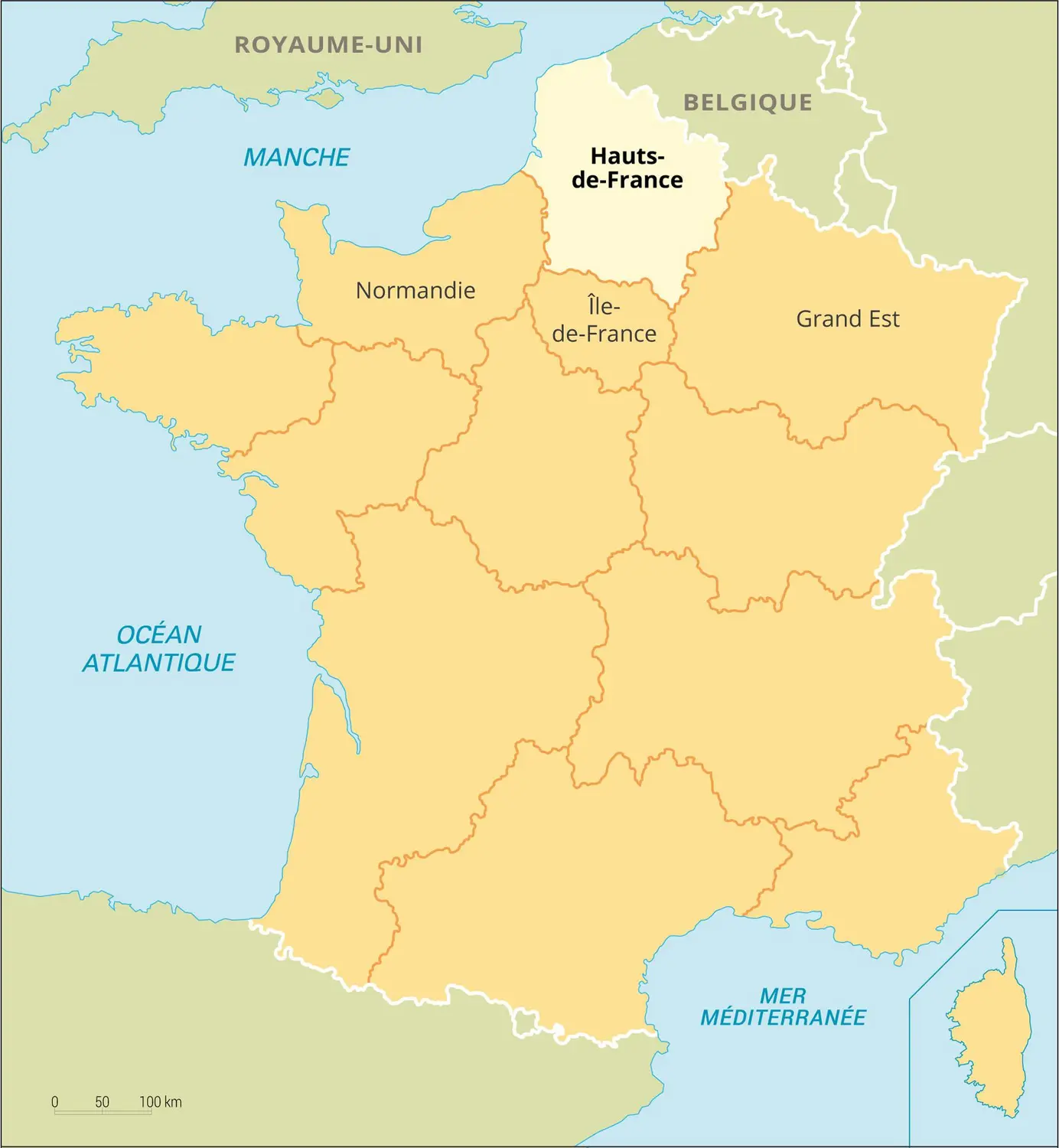 Hauts-de-France : carte de situation