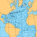 Courants de surface en Atlantique - crédits : Encyclopædia Universalis France
