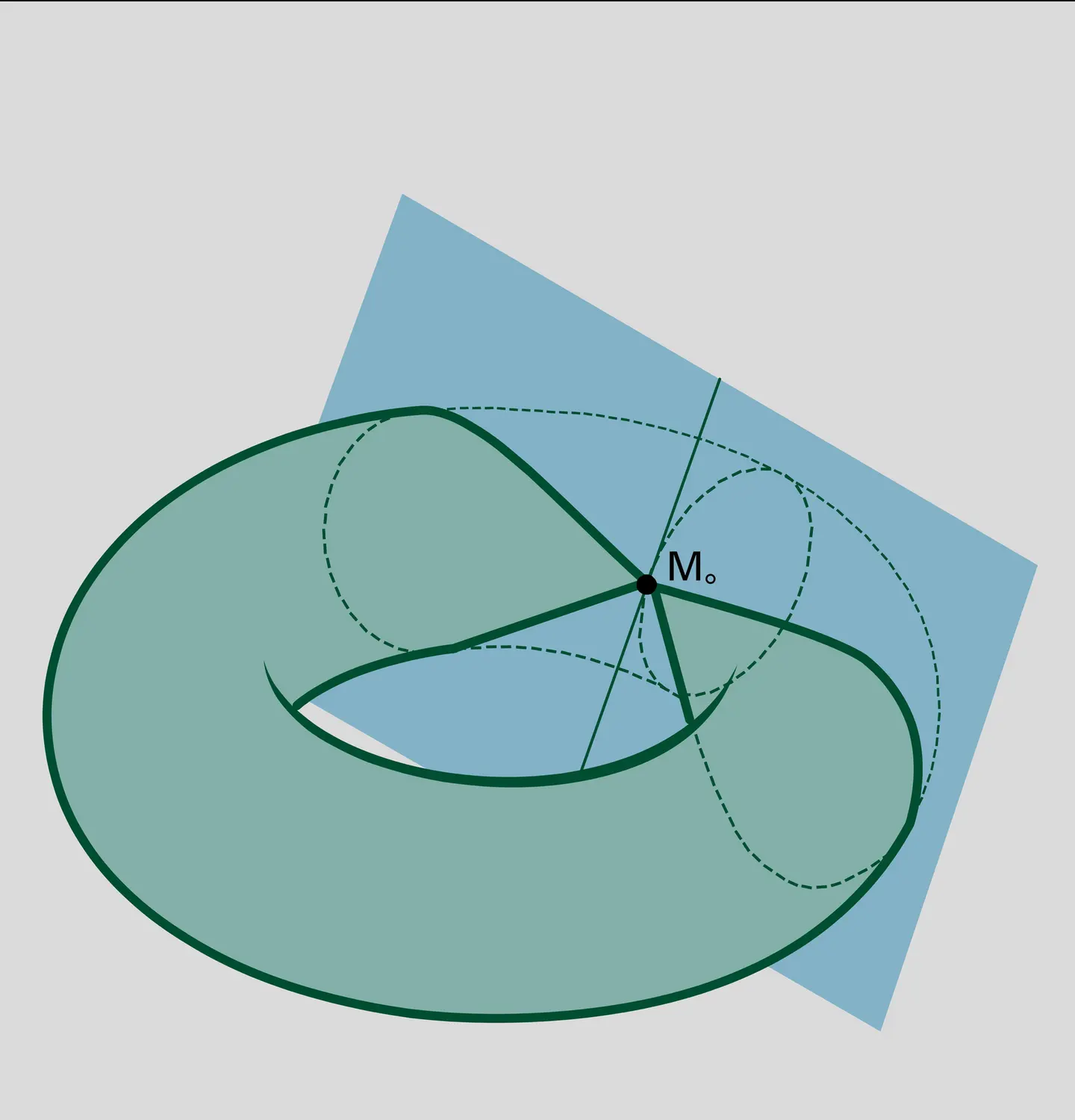 Intersection du tore avec son plan tangent - vue 1