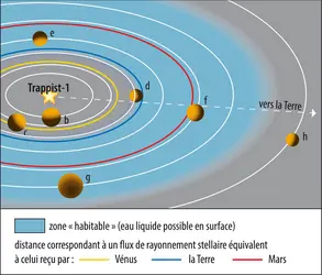 Système planétaire Trappist-1 - crédits : Encyclopædia Universalis France