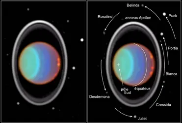 Système d'Uranus - crédits : Courtesy NASA / Jet Propulsion Laboratory