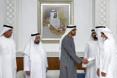 Désignation de MBZ à la présidence des Émirats arabes unis, 2022 - crédits : Hamad Al-Kaabi/ Ministry of Presidential Affairs - Abu Dhabi/ AFP