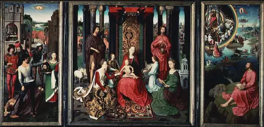 <it>Le Mariage mystique de sainte Catherine</it>, H. Memling - crédits :  Bridgeman Images 