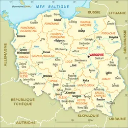 Pologne : carte administrative - crédits : Encyclopædia Universalis France