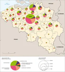 Belgique : géographie de la valeur ajoutée - crédits : Encyclopædia Universalis France