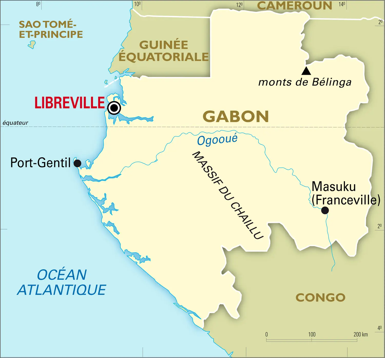 Gabon : carte générale