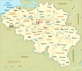 Belgique : carte administrative - crédits : Encyclopædia Universalis France