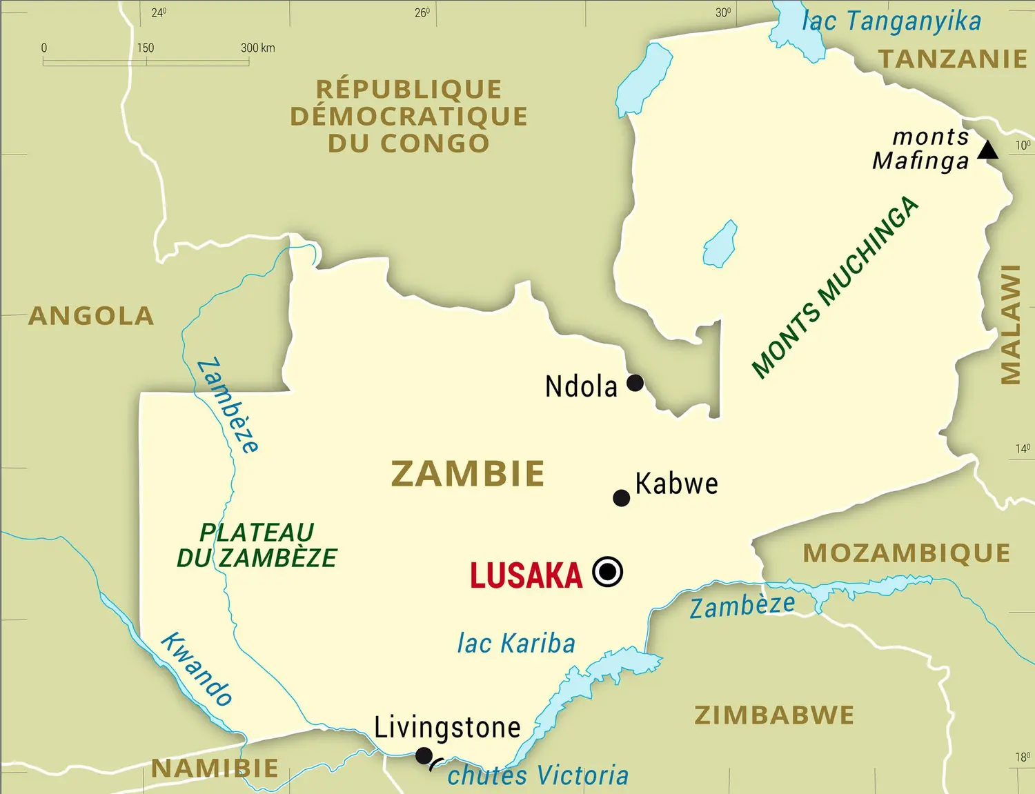 Zambie : carte générale