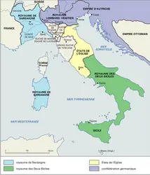Italie, 1815 - crédits : Encyclopædia Universalis France