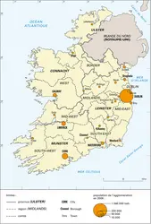 Irlande : divisions administratives - crédits : Encyclopædia Universalis France