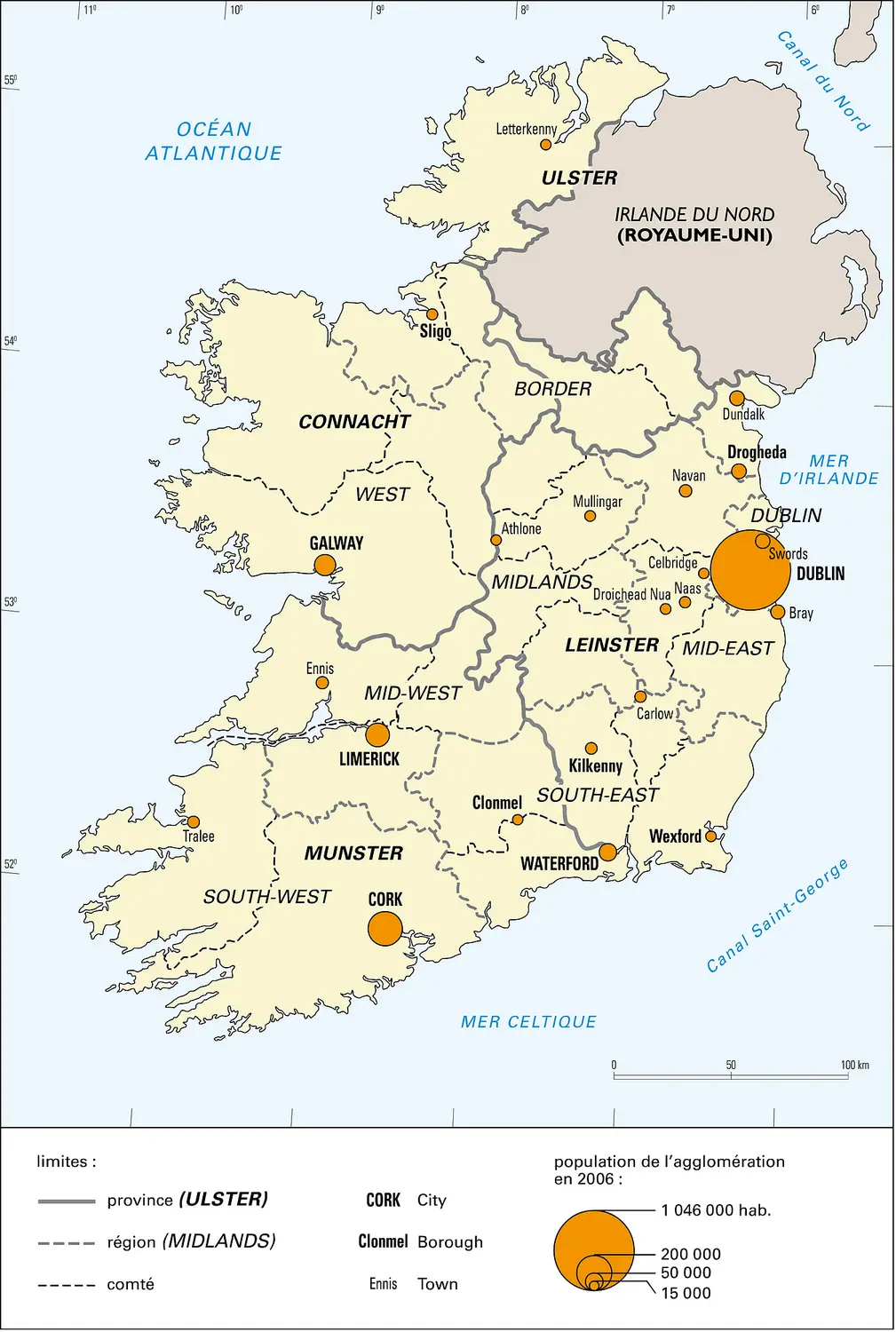 Irlande : divisions administratives