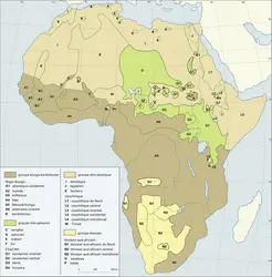 Afrique : les quatre groupes linguistiques - crédits : Encyclopædia Universalis France